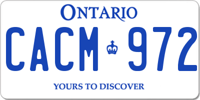 ON license plate CACM972