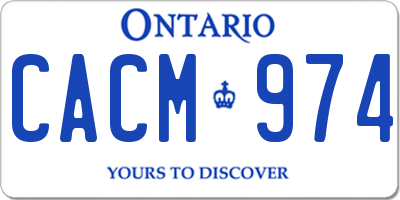 ON license plate CACM974