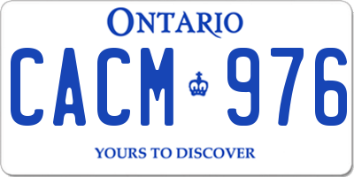 ON license plate CACM976