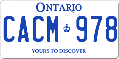 ON license plate CACM978