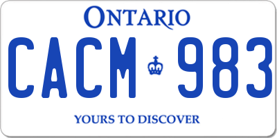 ON license plate CACM983