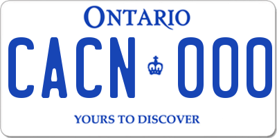 ON license plate CACN000