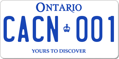 ON license plate CACN001