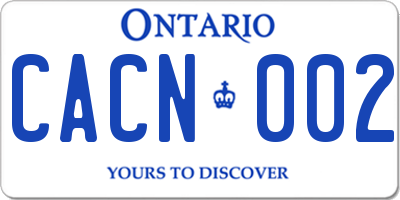 ON license plate CACN002