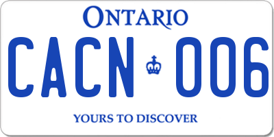 ON license plate CACN006