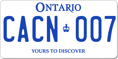 ON license plate CACN007