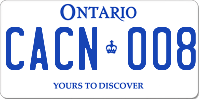 ON license plate CACN008