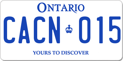 ON license plate CACN015