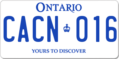 ON license plate CACN016