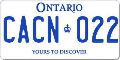 ON license plate CACN022