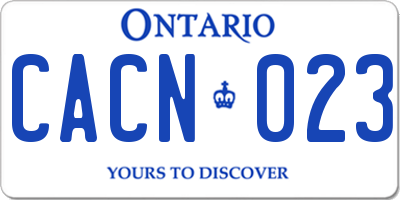 ON license plate CACN023