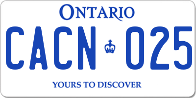 ON license plate CACN025