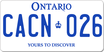 ON license plate CACN026