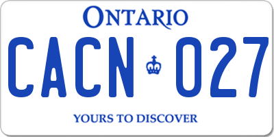 ON license plate CACN027