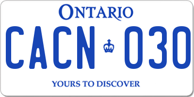 ON license plate CACN030