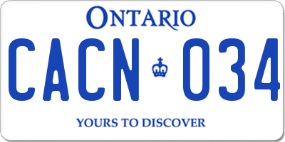 ON license plate CACN034