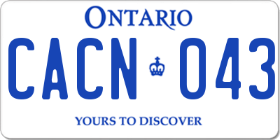 ON license plate CACN043