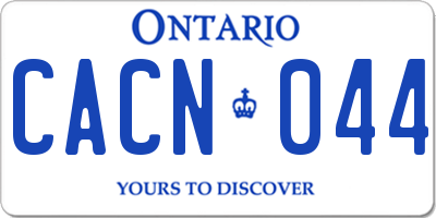 ON license plate CACN044