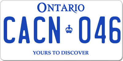 ON license plate CACN046