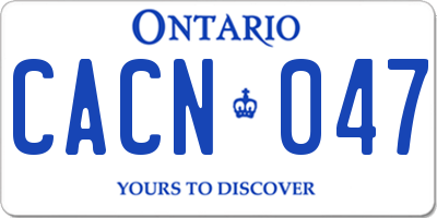 ON license plate CACN047