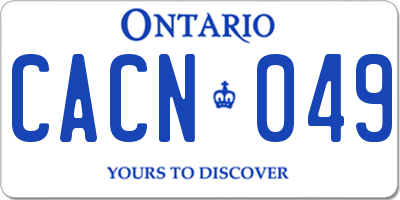 ON license plate CACN049