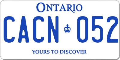 ON license plate CACN052