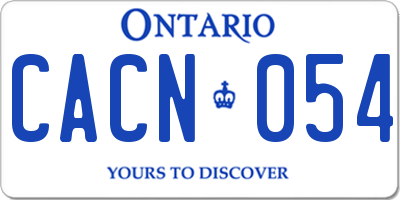 ON license plate CACN054