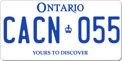 ON license plate CACN055