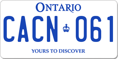 ON license plate CACN061