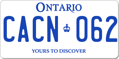 ON license plate CACN062