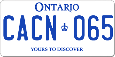 ON license plate CACN065