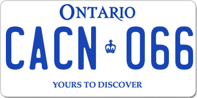 ON license plate CACN066