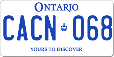 ON license plate CACN068