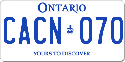 ON license plate CACN070