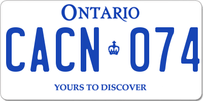 ON license plate CACN074