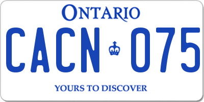 ON license plate CACN075