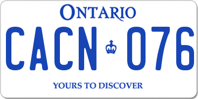 ON license plate CACN076