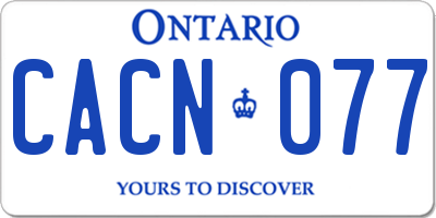 ON license plate CACN077