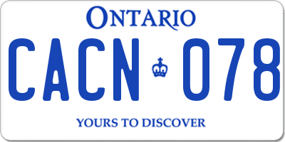 ON license plate CACN078