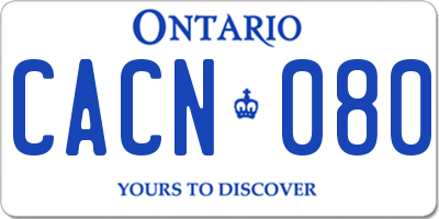 ON license plate CACN080