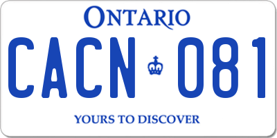 ON license plate CACN081