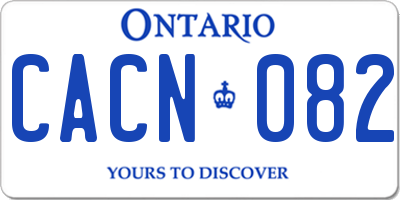 ON license plate CACN082