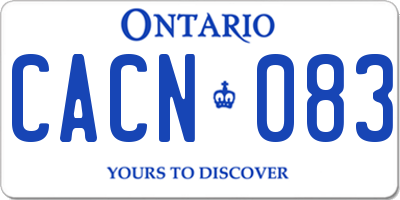 ON license plate CACN083