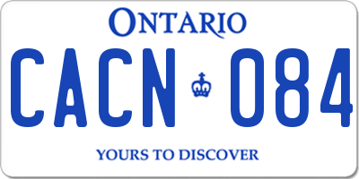 ON license plate CACN084