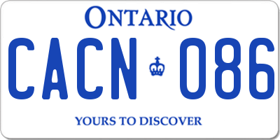 ON license plate CACN086