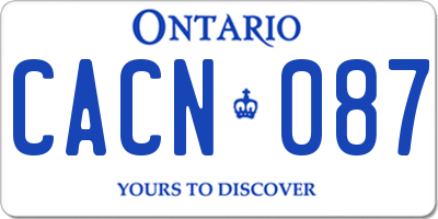 ON license plate CACN087