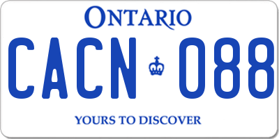 ON license plate CACN088