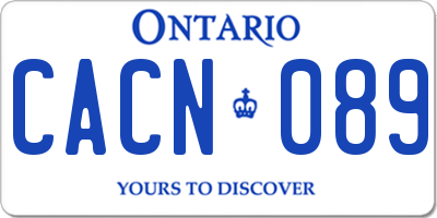 ON license plate CACN089