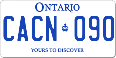 ON license plate CACN090