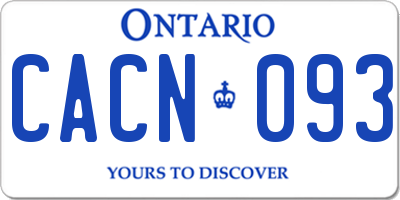 ON license plate CACN093